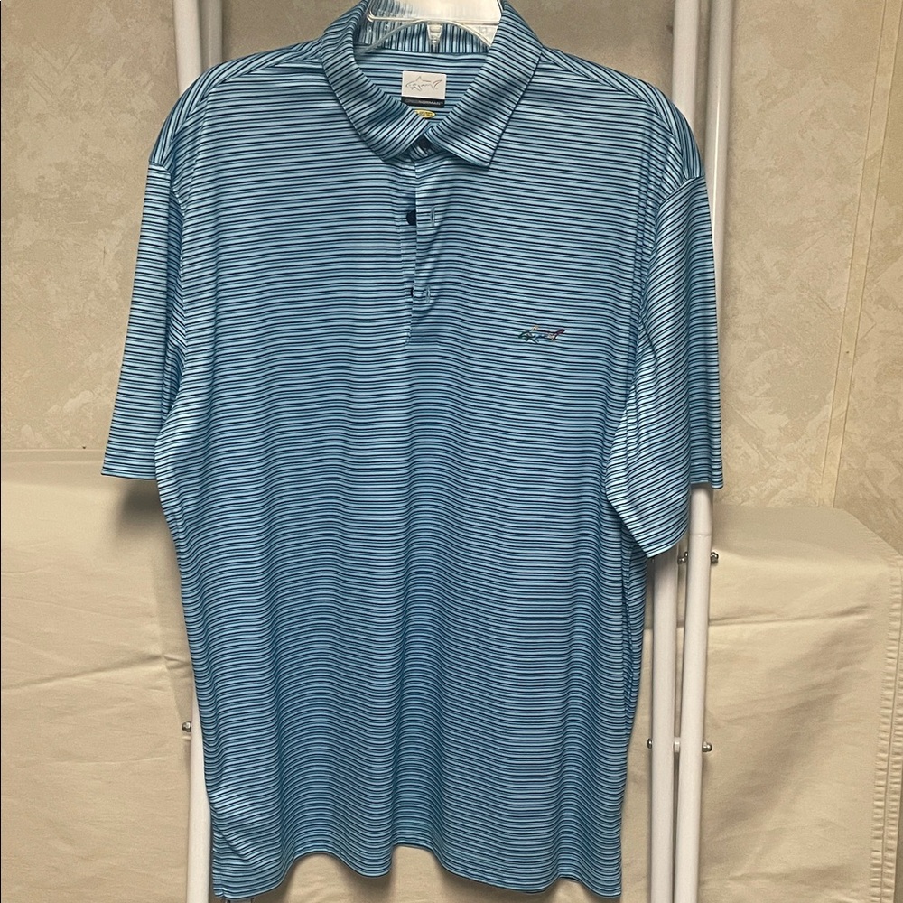 Greg Norman Collection Blue Striped Polo Shirt